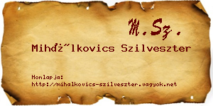 Mihálkovics Szilveszter névjegykártya